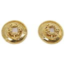CHANEL COCO Mark Earring Gold CC Auth ar7354 - Chanel