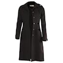 Prada Single Breasted Overcoat in Black Wool