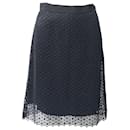 Carolina Herrera Lace Skirt in Black Cotton