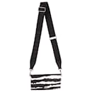 Burberry Ollie Zebra Wallet with Shoulder Strap in Black and White Leather