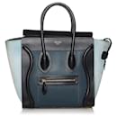 Celine Blue Micro Luggage Tricolor Tote Leather Handbag - Céline