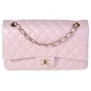 Chanel Iridescent Pink Quilted calf leather Medium Classic lined Flap Bag