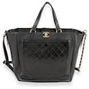 Chanel Black Quilted Calfskin Shopping Tote 