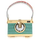 Dolce & Gabbana Green Embossed Gold Resin Camera Case Bag