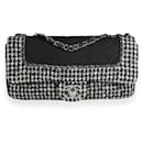 Chanel Black & White Jersey And Houndstooth Boucle Single Flap Bag 