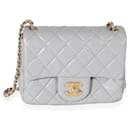 Chanel Gray Quilted Lambskin Mini Square Pearl Crush Flap Bag