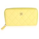 Chanel Yellow Quilted Lambskin Medium Zip-around Wallet 