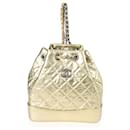Chanel Metallic Gold Quilted calf leather Small Gabrielle Backpack