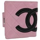 CHANEL Cambon Line Wallet Leather Pink CC Auth 31117 - Chanel