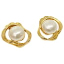 CHANEL Pearl Earring Gold CC Auth ar7353 - Chanel