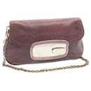 PRADA Chain Shoulder Bag Leather Purple Auth am1163g - Prada