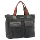 GUCCI Web Sherry Line GG Canvas Tote Bag Black Red Green Auth am1227g - Gucci