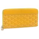 GOYARD Matignon Zip GM Long Wallet PVC Leather Yellow Auth am1278g - Goyard