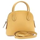 Celine 2Way Hand Bag Shoulder Bag Caviar Skin Yellow Auth am1494S - Céline