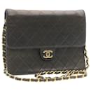 CHANEL Matelasse Chain Flap Shoulder Bag Lamb Skin Black Gold CC Auth am1708ga - Chanel