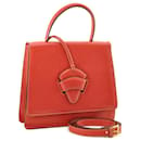 LOEWE Hand Bag Leather 2Way Red Auth am2234S - Loewe