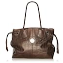 Celine Brown Carriage Patent Leather Tote Bag - Céline