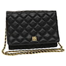 GIVENCHY Chain Shoulder Bag Leather Black Gold Tone Auth am2537g - Givenchy