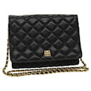 GIVENCHY Bolso de hombro con cadena de cuero en tono dorado y negro Auth am2537sol - Givenchy