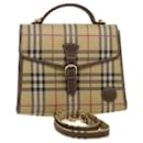 VALENTINO Check Hand Bag PVC Leather 2Way Shoulder Bag Beige Auth am2477g - Valentino