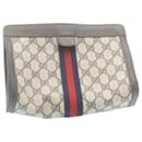 GUCCI Sherry Line GG Canvas Clutch Navy Red Auth am2201G - Gucci