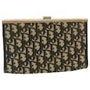Christian Dior Trotter Canvas Clutch Navy Brown Auth am2213G
