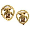 CHANEL COCO Mark Clip-on Earring Gold Tone CC Auth am2421ga - Chanel