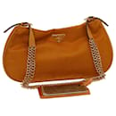 PRADA Chain Shoulder Bag Nylon Orange Auth am2666ga - Prada