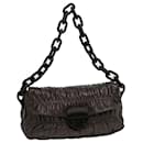 PRADA Chain Shoulder Bag Leather Brown Auth am2634g - Prada