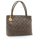 CHANEL Matelasse Tote Bag Leather Brown CC Auth am959ga - Chanel