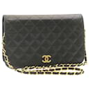 CHANEL Lamb Skin Matelasse Chain Shoulder Bag Black CC Auth ar4584a - Chanel