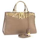 LOUIS VUITTON Very Zip Tote Hand Bag Leather Snake Skin N94301 LV Auth 24504a - Louis Vuitton