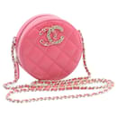CHANEL Matelasse Bolso de hombro con cadena de piel de caviar Rosa CC Auth 23651EN - Chanel