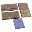 CELINE Macadam Wallet PVC Leather Canvas 5Set Brown Blue Auth 28871 - Céline