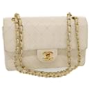 CHANEL Classic Matelasse 23 Flap Chain Shoulder Bag Lamb Skin White Auth jk1447a - Chanel