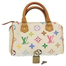 LOUIS VUITTON Monogram Multicolor Mini Speedy Hand Bag White M92645 Auth pt992 - Louis Vuitton