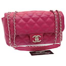 CHANEL Matelasse Coco Rain Double Chain Shoulder Bag Lamb Skin Pink Auth 29191A - Chanel