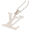 LOUIS VUITTON Collar Pandantif LV XL Oro Blanco Diamante Q93821 autenticación 27695EN - Louis Vuitton