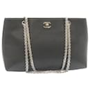 CHANEL Caviar Skin Chain Shoulder Bag Leather Black CC Auth 28395a - Chanel