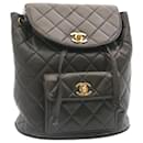 CHANEL Matelasse Backpack Leather Black Gold Tone CC Auth ar4662a - Chanel