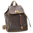 CELINE Macadam Canvas Backpack PVC Leather Brown Auth ti135 - Céline