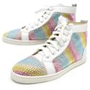 NINE LOUBOUTIN SHOES BASKETS RAINBOW DIP MULTICOLORED CRYSTALS 39.5 40 - Christian Louboutin