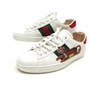 GUCCI ACE SHOES 687608 WHITE LEATHER SNEAKERS 7 IT 42 FR SNEAKERS SHOES - Gucci
