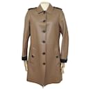 BURBERRY LONG COAT 379528 Trench 40 M IN CAMEL LEATHER COAT JACKET - Burberry