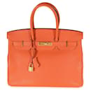 Hermes Orange Togo Birkin 35 GHW - Hermès