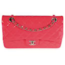 Chanel Candy Pink Quilted Patent Leather Medium Classic Double Flap Bag 