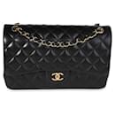 Chanel Black Quilted Lambskin Jumbo Classic lined Flap