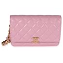 Chanel Pink Quilted Lambskin Wallet On Chain