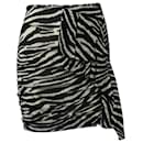 Isabel Marant Etoile Jerine Ruffled Zebra Print Skirt in Black Viscose