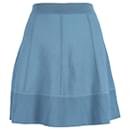 Sandro Paris Knitted Flared Skirt in Blue Viscose